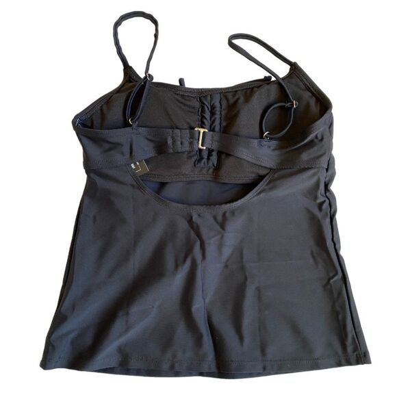 NWT Salt + Cove Tie Front Tankini Top Women's Sz XS Black Swim Top Beach Summer - Picture 6 of 11